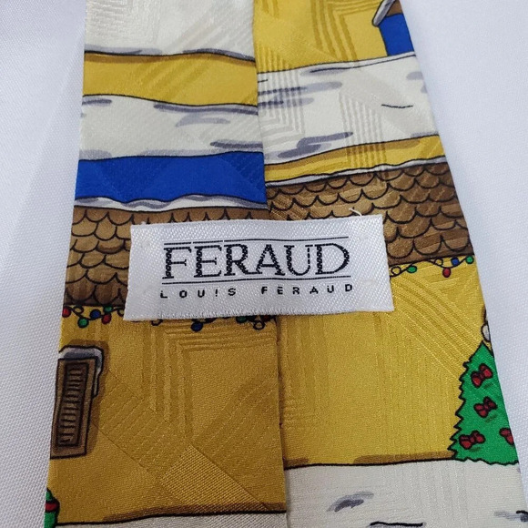 Louis Feraud Christmas Dog Choir Men's  Silk Necktie Christmas Tie made in USA - Picture 3 of 8